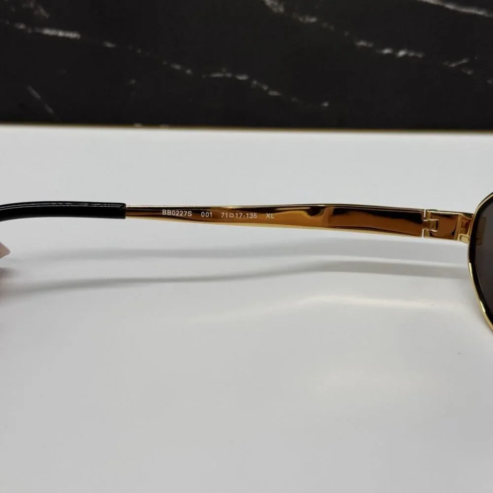 NEW BB0227S 001 BALENCIAGA DARK GOLD/GREY MEN BALENCIAGA SUNGLASSES - Picture 12 of 13